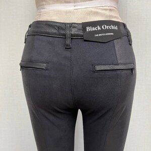 NWT Deadstock 2000s Black Orchid Moto Leggings Faux Suede Size 28 $174